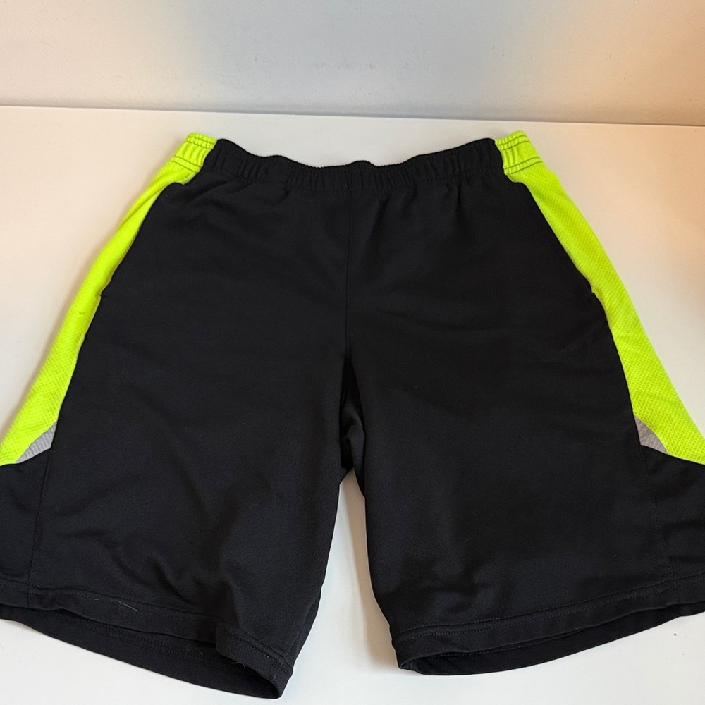 Champion Black and Neon Green Athletic Shorts